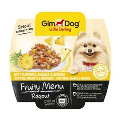 GimDog (ДжимДог) LITTLE DARLING Fruity Menu - Рагу с тунцом, ананасом и овощами для собак мелких пород 100 г