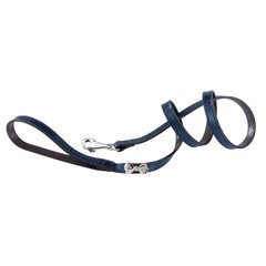 Ferplast (Ферпласт) Moda G - Поводок кожаный для собак с карабином 1,5x120 см Синий