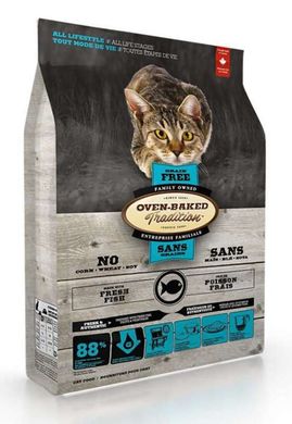 Oven-Baked (Овен-Бэкет) Tradition Grain-Free Fish Formula - Беззерновой сухой корм со свежим мясом рыбы для кошек разных пород на всех этапах жизни 350 г