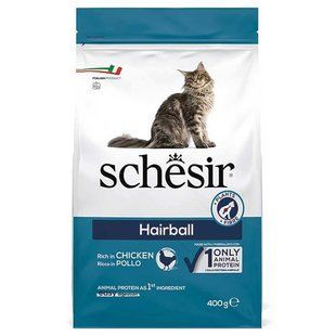 Schesir (Шезир) Cat Hairball - Сухой монопротеиновый корм с курицей для выведения комков у котов с длинной шерстью, 400 г