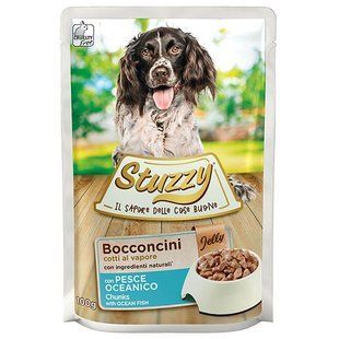 Stuzzy (Штузи) Dog Ocean Fish - Консервированный корм с океанической рыбой для собак всех пород (кусочки в желе) 100 г