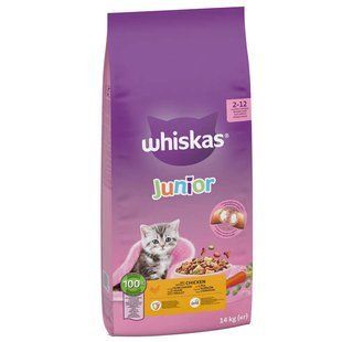 Whiskas (Вискас) - Сухой корм с курицей для котят, 14 кг
