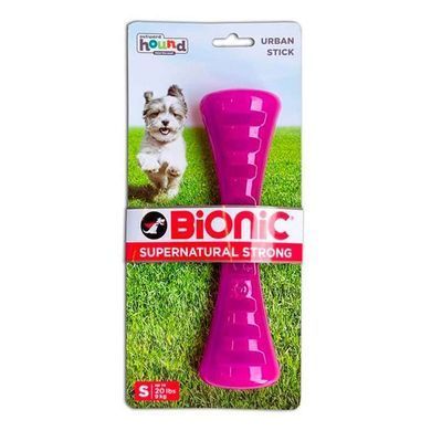 Bionic (Біонік) Opaque Stick &ndash; Іграшка суперміцна Опак Стік Гантель з нішами для ласощів для собак, Помаранчевий, 19х5х4,3 см