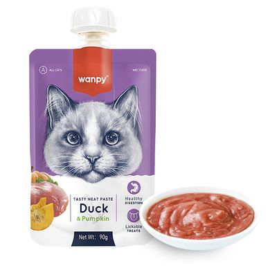 Wanpy (Ванпі) Duck & Pumkin - крем-суп качка з гарбузом - рідкий корм для котів 90 г