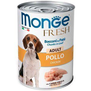 Monge (Монж) Fresh Dog Adult Chicken &ndash; Консервированный корм с курицей для взрослых собак всех пород (кусочки в паштете) 400 г
