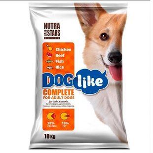 Nutra Five Stars (Нутра Файв Старс) Doglike Complete - Сухий корм з яловичиною, куркою та рибою для дорослих собак, 10 кг