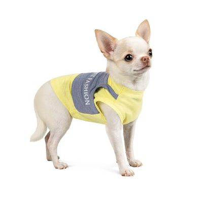 Pet Fashion (Пет Фешн) Say Yes Denim - Борцівка з імітацією топа (сіро-жовта) XXS (20-22 см)