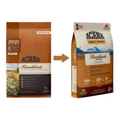Acana (Акана) Ranchlands Recipe &ndash; Сухий корм з червоним м'ясом і рибою для собак різних порід на всіх стадіях життя, 6 кг