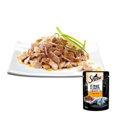 Sheba (Шеба) Black&Gold Fine Flakes- Вологий корм з індичкою для котів (шматочки в желе) 85 г