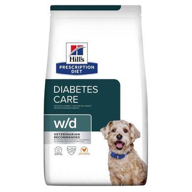 Hill's (Хиллс) Prescription Diet w/d Diabetes Care - Корм-диета c курицей для собак при сахарном диабете, избыточном весе, 10 кг