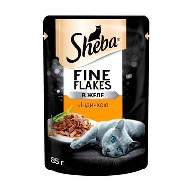 Sheba (Шеба) Black&Gold Fine Flakes - Влажный корм с индейкой для котов (кусочки в желе) 85 г