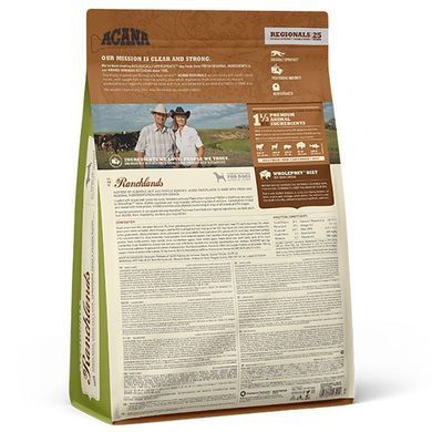 Acana (Акана) Ranchlands Recipe &ndash; Сухий корм з червоним м'ясом і рибою для собак різних порід на всіх стадіях життя, 6 кг