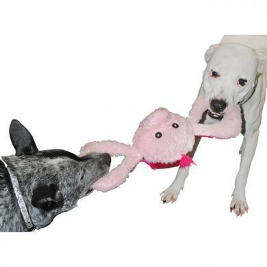Jolly Pets (Джолли Пэтс) Tug-A-Mal Pig Dog Toy - Игрушка-пищалка Свинка для перетягивания, 14х42х15 см