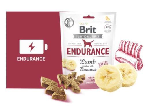 Brit Care (Брит Кеа) Dog Functional Snack Edurance Lamb &ndash; Функциональное лакомство с ягненком и бананом для взрослых активных собак всех пород, 150 г