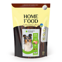 Сухий корм HOME FOOD (Хоум фуд) для дорослих активних собак і юніорів MEDIUM/MAXI - Ягнятина з рисом 1.6 кг