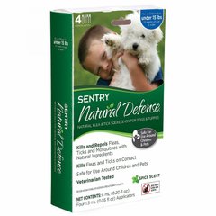 Sentry Natural Defense (Сентрі Нейчерс Дефенс) Flea & Tick Squeeze-on for Dogs & Puppies - Протипаразитарні краплі на холку від бліх і кліщів для собак і цуценят до 7 кг