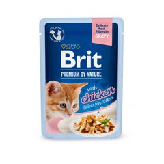 Brit Premium (Брит Премиум) Delicate Fillets in Gravy Chicken for Kitten pouch - Влажный корм для котят, филе курицы в соусе. 85 г