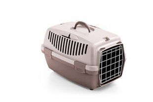 Stefanplast (Стефанпласт) Gulliver 1 with metal door - Переноска с металлической дверью для животных весом до 6 кг, 48х32х31 см, Нежно-розовый/Коричнево-розовый