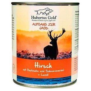 Hubertus Gold (Хубертус Голд) Hirsch mit Pastinake &ndash; Консервированный корм Оленина с пастернаком, чёрным корнем и льняным маслом для собак, 800 г
