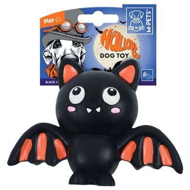 M-Pets (М-Петс) Halloween Black Bat - Игрушка Летучая мышь на Хеллоуин для собак, Черный, 16х6,4х12,5 см