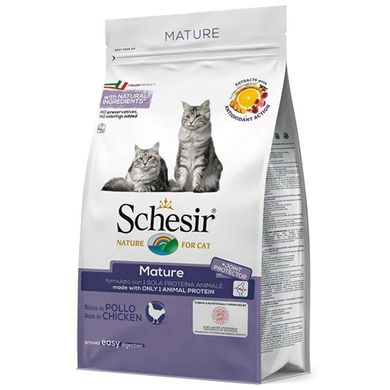 Schesir (Шезір) Cat Mature - Сухий монопротеїновий корм з куркою для літніх котів 400 г