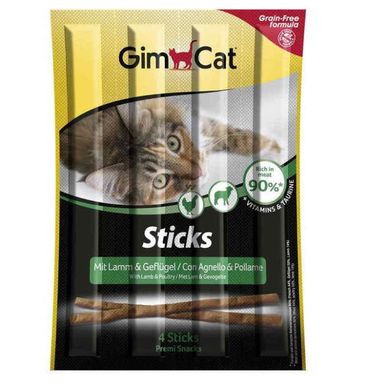 GimСat (ДжимКэт) Sticks - Лакомство с ягненком и курицей для кошек 20 г