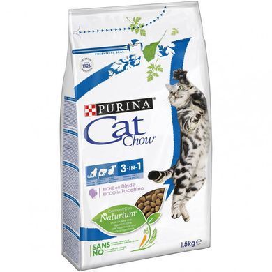 Cat Chow (Кэт Чау) 3 in 1 - Сухой корм для котов с формулой тройного действия 400 г