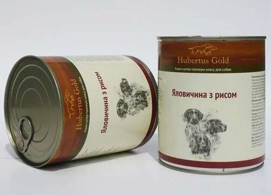 Hubertus Gold (Хубертус Голд) - Консервований корм яловичина з рисом для активних собак 800 г