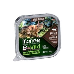 Monge (Монж) BWild Grain Free Wet Buffalo Large Breeds - Консервированный беззерновой корм из мяса буйвола для котят и взрослых котов крупных пород (паштет) 100 г