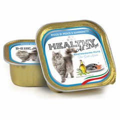Healthy (Хелсі) All days - Консервований корм з рибою та креветками для котів (паштет) 100 г