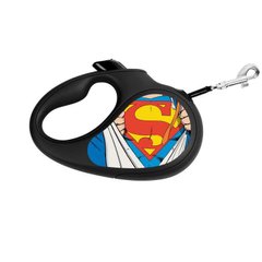 Collar (Коллар) WAUDOG Roulette Leash - Повідець-рулетка для собак з малюнком "Супермен Герой" XS Чорний