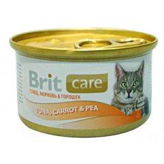 Brit Care (Бріт Кеа) Tuna Carrot & Pea - Консерви з тунцем, морквою і горошком для дорослих котів 80 г