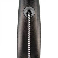 Flexi (Флексі) Black Design XS - Повідець-рулетка для собак карликових і дрібних порід, трос (3 м, до 8 кг) XS Срібний