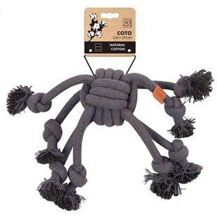 M-Pets (М-Петс) Coto Eco Rope Grey Spider - Игрушка Серый паук для собак, Серый, 38 см