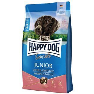 Happy Dog (Хеппи Дог) Junior Grainfree - Сухой безглютеновый корм с лососем и картофелем для юниоров средних и крупных пород от 7 до 18 месяцев., 10 кг