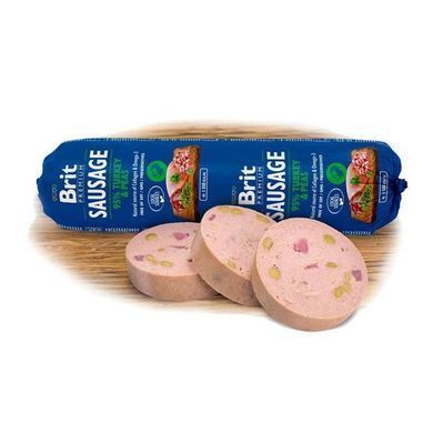 Brit Premium (Брит Премиум) Dog Sausage Turkey&Peas - Колбаса с индейкой и горохом для собак 800 г