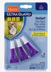 Hartz (Хартс) Ultra Guard One Spot - Краплі для котів від яєць бліх та їх личинок 3 шт./уп.