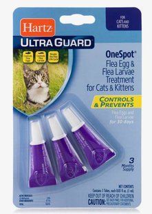 Hartz (Хартс) Ultra Guard One Spot - Краплі для котів від яєць бліх та їх личинок 3 шт./уп.