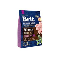 Brit Premium (Брит Премиум) by Nature JUNIOR S - Сухой корм с курицей для щенков и молодых собак мелких пород 3 кг