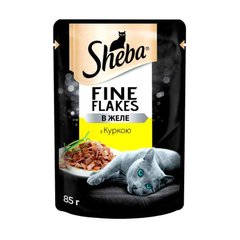 Sheba (Шеба) Black&Gold Fine Flakes - Влажный корм с курицей для котов (кусочки в желе) 85 г