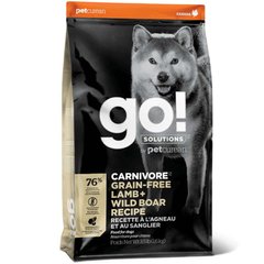 GO! (Гоу!) Carnivore Grain Free Lamb+Wild Boar Dog recipe (32/16) - Беззерновой Сухой корм с ягненком и мясом дикого кабана для взрослых собак и щенков всех пород 1,59 кг