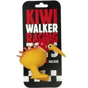 Kiwi Walker (Киви Вокер) Kiwi Whistle Red Helmet - Игрушка латексная Киви в красном шлеме с пищалкой для собак, Оранжевый, 10,5 см