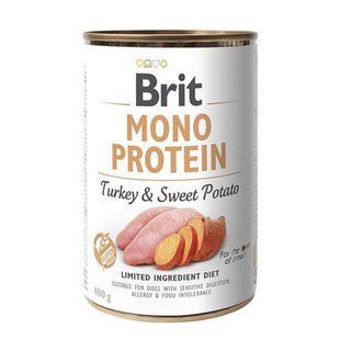 Brit (Бріт) Mono Protein Turkey & Sweet Potato - Консерви для собак з індичкою та солодкою картоплею 400 г