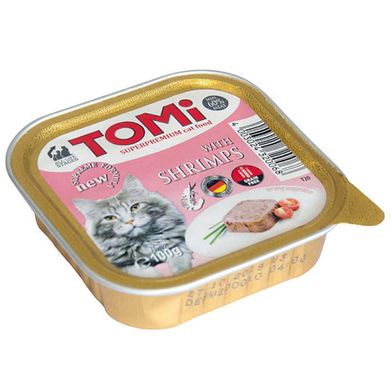 TOMi (Томі) with Shrimps - Супер преміум паштет з креветкою для дорослих і літніх котів всіх порід 100 г