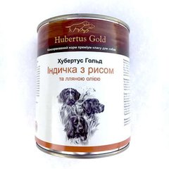 Hubertus Gold (Хубертус Голд) - Консервований корм індичка з рисом і лляною олією для активних собак 800 г