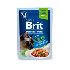 Brit Premium (Брит Премиум) Delicate Fillets in Gravy Duck for Sterilised pouch - Влажный корм для стерилизованных котов и кошек, филе утки в соусе 85 г