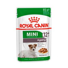 Royal Canin (Роял Канін) Mini Ageing 12+ – Вологий корм з м'ясом для дорослих собак малих порід старших 12 років (шматочки у соусі) 85 г