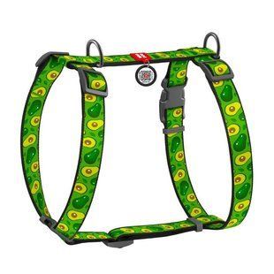 Collar (Коллар) WAUDOG Nylon - Анатомічна H-подібна шлея для собак з малюнком "Авокадо" і QR паспортом L/50-90х60-100 см