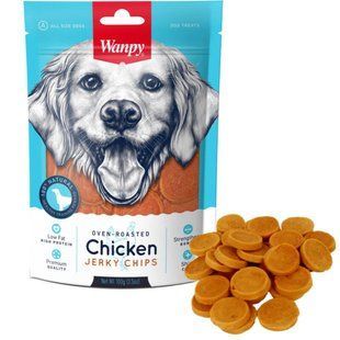Wanpy (Ванпі) Chicken Jerky Chips - Ласощі чіпси з курки в'ялені для собак, 100 г