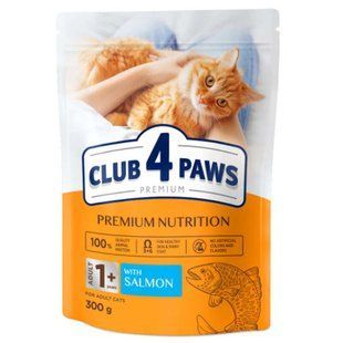 Club 4 Paws (Клуб 4 Лапы) Premium Adult Cat Salmon - Сухой корм с лососем для взрослых котов, 300 г